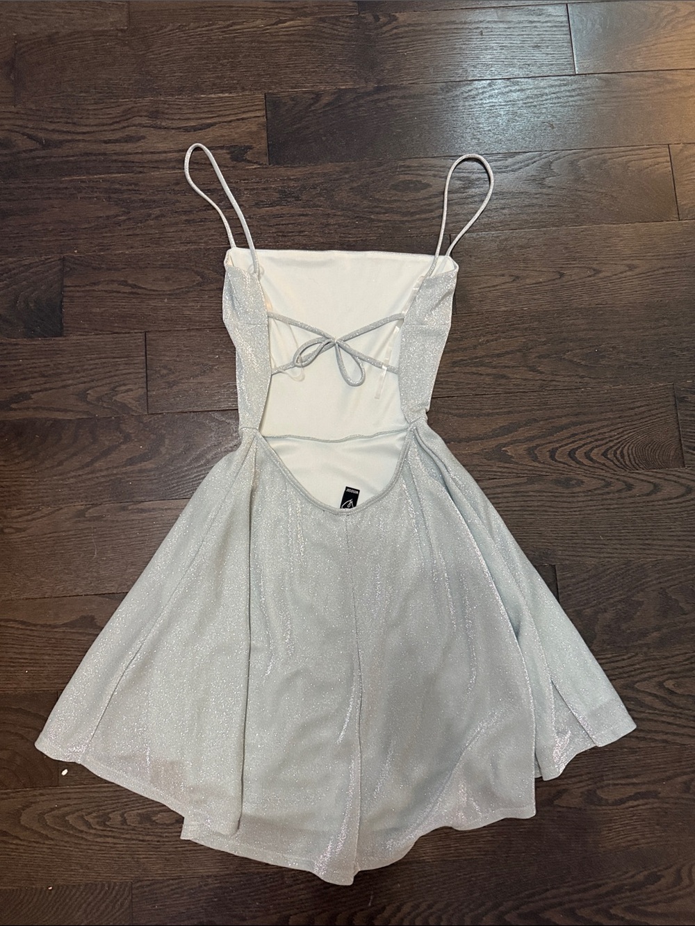 Sparkle Sage Spaghetti-Strap Fit & Flare Dress - Picture 2 of 2